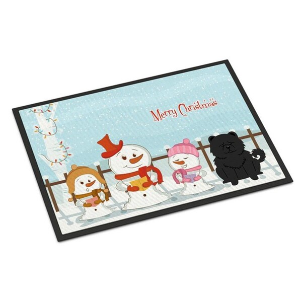 Carolines Treasures Merry Christmas Carolers Chow Chow Black Indoor or Outdoor Mat, 18 x 0.25 x 27 in. BB2474MAT - main